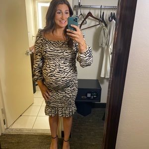 Missguided zebra print maternity dress